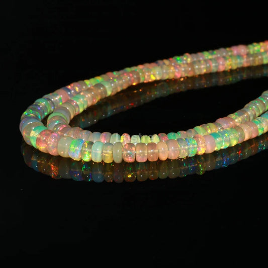 Ethiopian Opal Beads 3-5.5 mm Ethiopia Opal Smooth Rondelle Beads