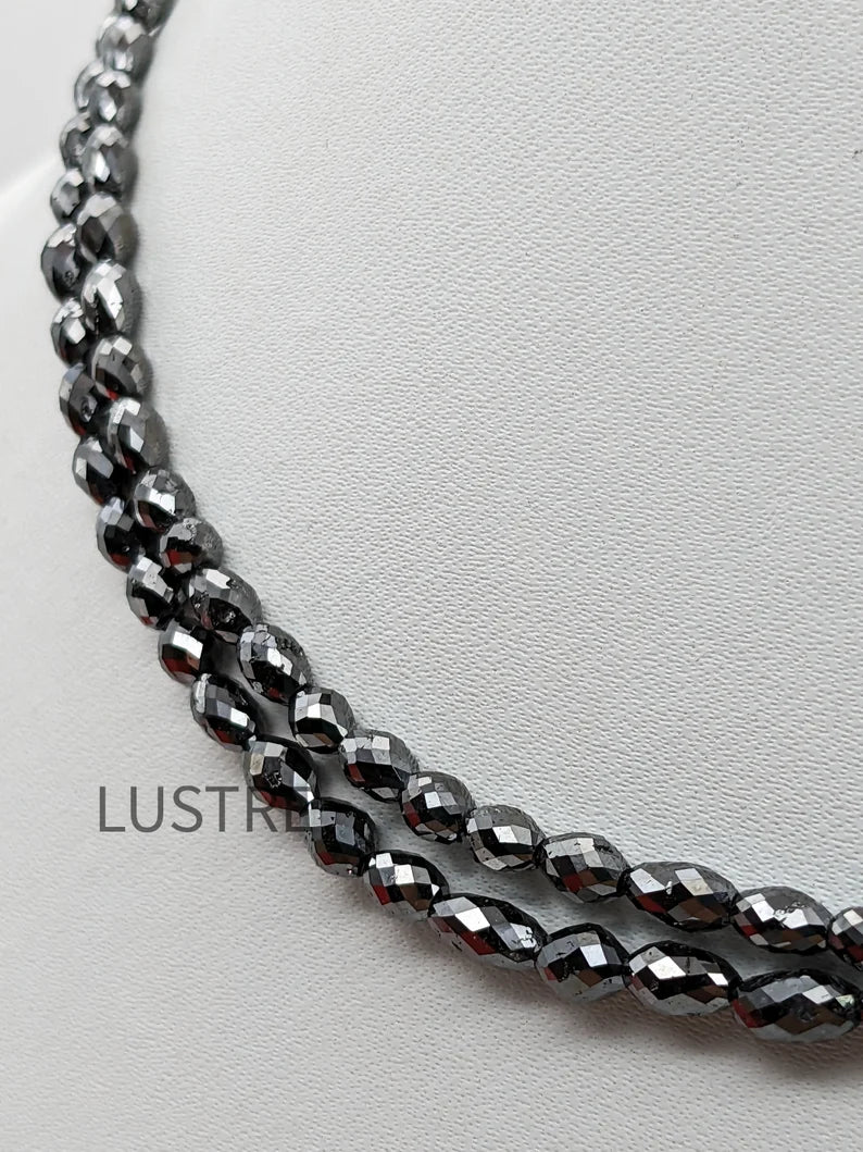 100% Natural Diamond Bead Tumble Diamond 3 - 5.4 mm Faceted Black Tumble Diamond