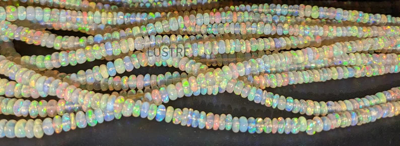 Ethiopian Opal Beads 3 - 5 mm Natural Smooth Rondelle Ethiopian Opal Beads