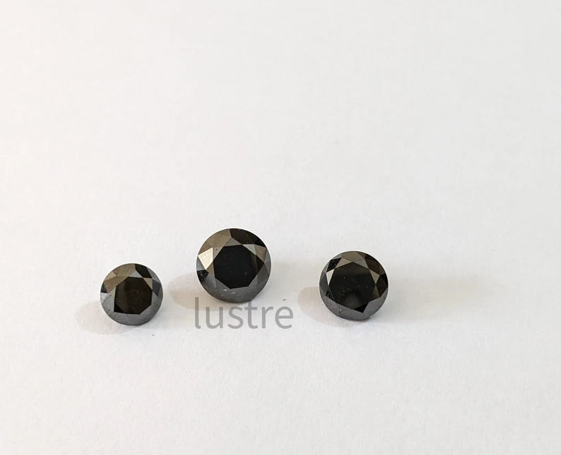 Black diamond Salt and Pepper Round Double Rose Cut Diamond Loose Diamond