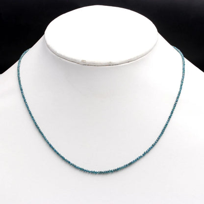 AAA+ Blue Diamond Faceted Rondelle 1.8 - 2.4 mm Beaded 16 Inches Necklace