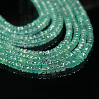 Zambian Emerald Faceted Rondelle 2.5 - 3.5 mm Beaded Layered Necklace Full Strands