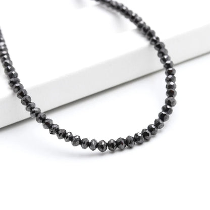 Natural Black Diamond Faceted Rondelle 2 - 3 mm Diamond Beads For Jewelry Making