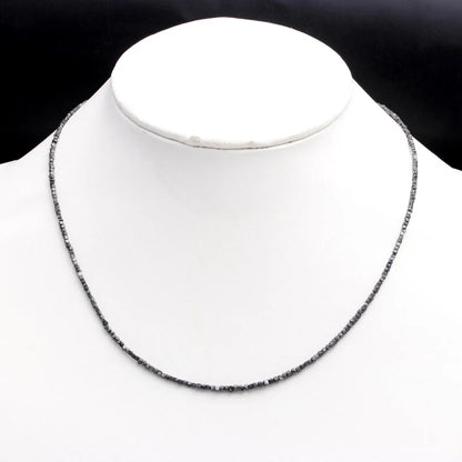 Black Cube Rough Diamond  1.5 - 2.5 mm Fancy Cube Shape Beaded 16 Inches Necklace