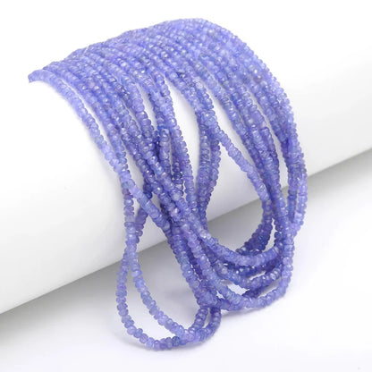 Tanzanite Faceted Rondelle Bead 3.5 - 4.5 mm Natural Beads Blue Faceted Strands For Jewelry Making