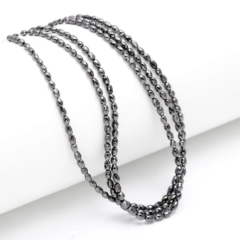 Black Diamond Bead 3 - 4.5 mm Black Diamond Bead Natural Faceted Tumble Bead