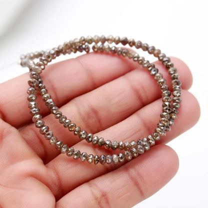 Top Quality Champagne Diamond Beads Faceted Rondelle Diamond Beads