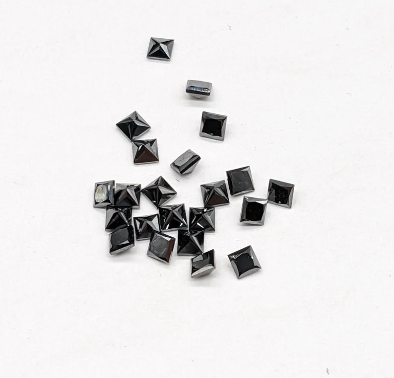 Natural Black Diamond Pyramid Cut Ring Loose  2.5-3 mm Loose Beads