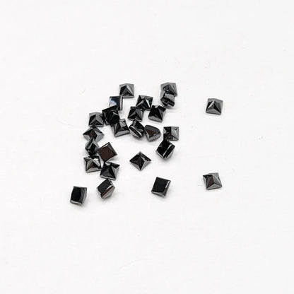 Natural Black Diamond Pyramid Cut Ring Loose  2.5-3 mm Loose Beads