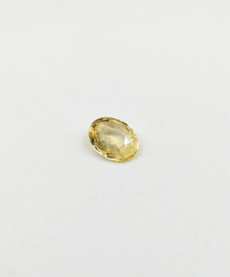 Yellow Sapphire Loose Gemstone Faceted Oval Yellow Sapphire 10 x 12 mm Loose