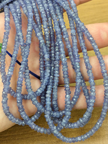 Tanzanite Faceted Rondelle 3.5 - 4.5 mm Faceted Rondelle Beads For Jewelry Making