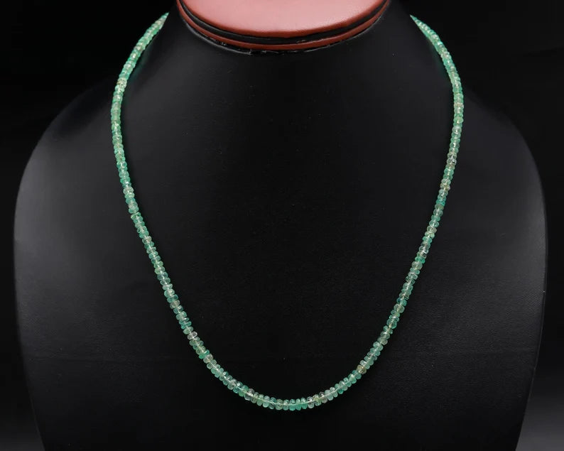 Emerald Faceted Rondelle Faceted Bead 3.5 - 4.5 mm Zambian 16 Inches Strands For Jewelry Making