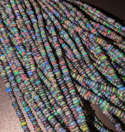 Ethiopian Opal Smooth Ethiopian Opal Rondelle Beads 3 - 5 mm Plain Welo 16 Inches Strands