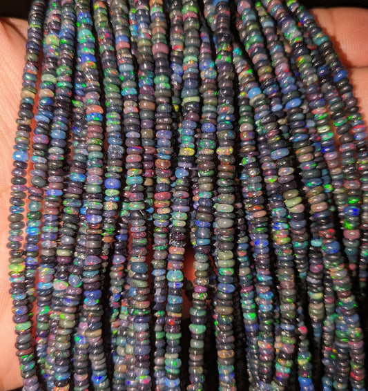 Ethiopian Opal Smooth Ethiopian Opal Rondelle Beads 3 - 5 mm Plain Welo 16 Inches Strands