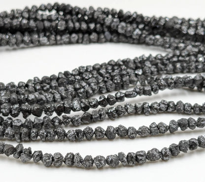 Black Diamond Uncut Bead 4 mm Raw Rough Black Diamond Beads AAA+ Raw Diamond Bead