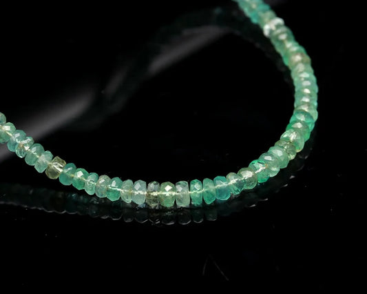 Emerald Faceted Rondelle Faceted Bead 3.5 - 4.5 mm Zambian 16 Inches Strands For Jewelry Making