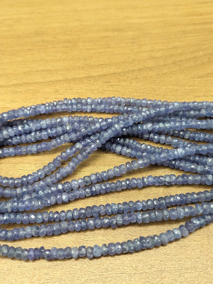 Tanzanite Faceted Rondelle 3.5 - 4.5 mm Faceted Rondelle Beads For Jewelry Making