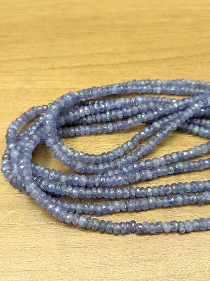 Tanzanite Faceted Rondelle 3.5 - 4.5 mm Faceted Rondelle Beads For Jewelry Making