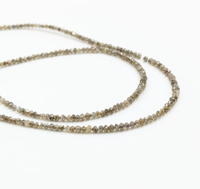 Champagne Diamond Bead 1.8 - 2.4 mm Faceted Rondelle Diamond Beads 16 Inches Strands