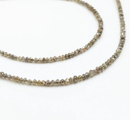 Champagne Diamond Bead 1.8 - 2.4 mm Faceted Rondelle Diamond Beads 16 Inches Strands