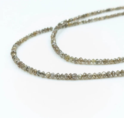 Champagne Diamond Bead 1.8 - 2.4 mm Faceted Rondelle Diamond Beads 16 Inches Strands