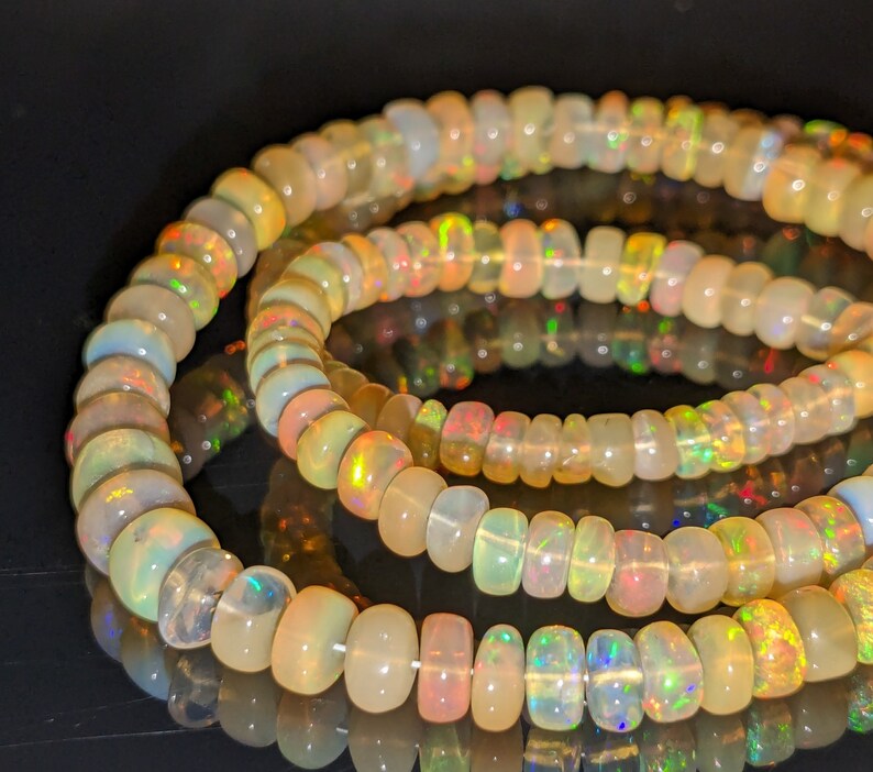 Ethiopian Opal Bead 6.5 mm Opal Beads Flashy Welo Fire Ethiopia Opal Beads