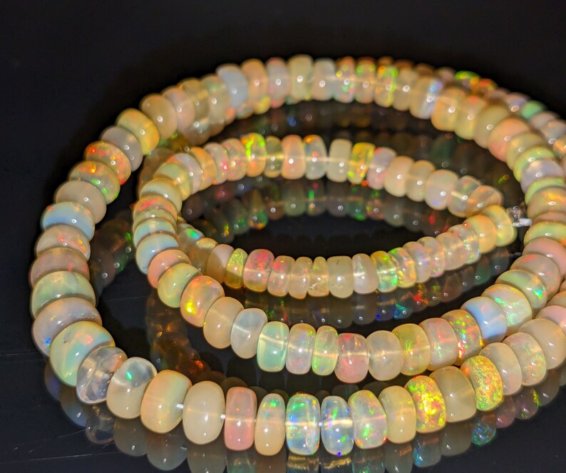 Ethiopian Opal Bead 6.5 mm Opal Beads Flashy Welo Fire Ethiopia Opal Beads