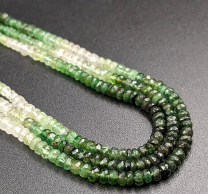 Emerald Faceted Rondelle  2 - 3.5 mm Shaded Emerald Beads Strands For Jewelry Making