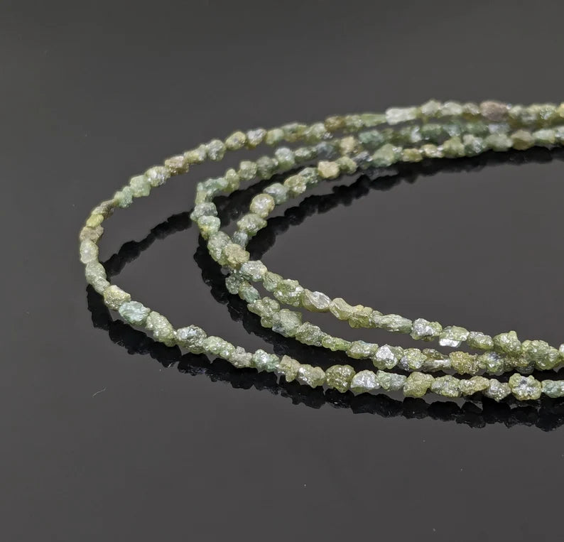 Green Uncut Diamond Bead 100% Natural Raw Rough Green Diamond Bead