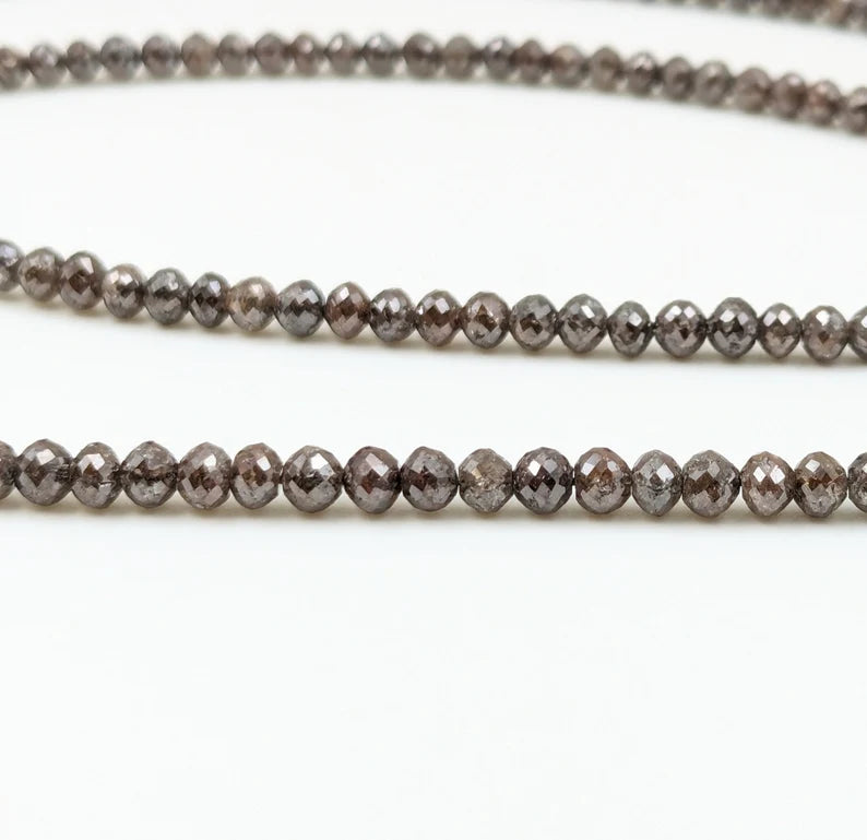 Natural Champagne Diamond 3.5 - 4.5 Faceted Round Champagne Diamond Beads