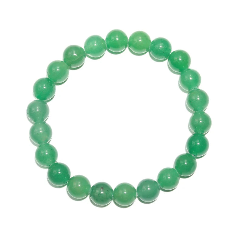 Green Aventurine Beaded 8 mm round Healing Crystal 7 Inches Spiritual Protection Bracelet