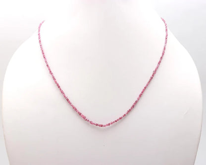 Pink Raw Rough Diamond Necklace 2 - 3 mm Natural Uncut 16 Inches Strands Beads