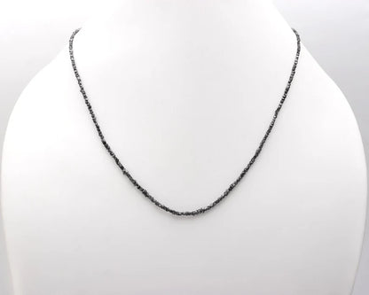 Black Diamond Bead 2 - 3 mm Uncut Diamond Beads Natural Raw Rough 16 Inches Necklace