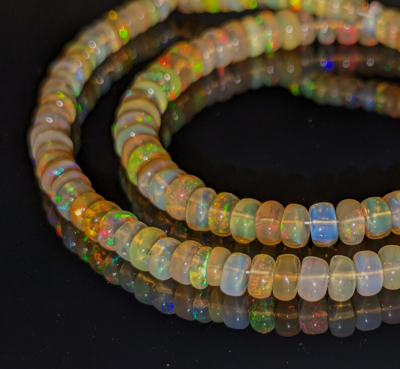 Ethiopian Opal Bead 100% Natural Top Quality Welo Fire Opal Bead 5 -6 mm Smooth Ethiopia Opal Bead