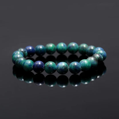 100 % Natural Azurite Bracelet Round 1 mm Beads 7 Inches Stretch Bracelet