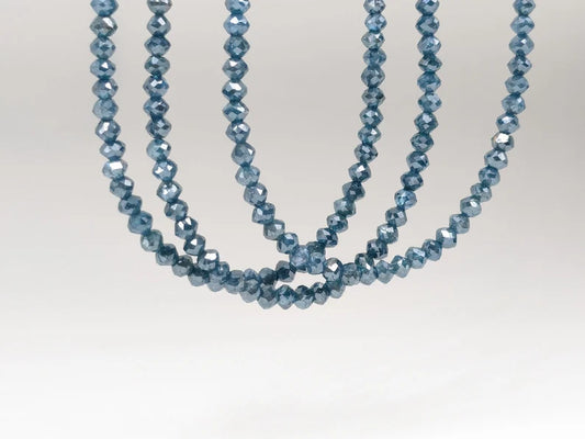 Blue diamond bead 2.5 - 3.3 mm Faceted rondelle bead diamond For Jewelry Craft
