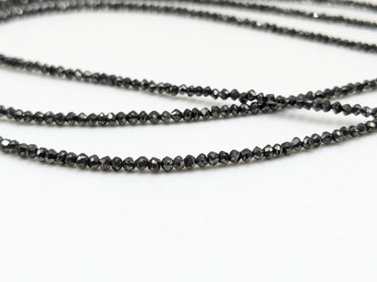 Black Diamond Faceted Rondelle 1.5 - 2.5 mm Faceted Diamond Beads 14 Inches Strands