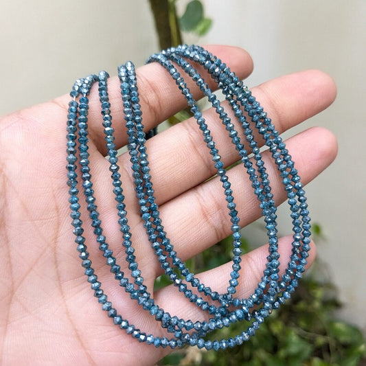 Elegant Blue Diamond Bead  2.5 - 3.3 mm Sparkling Beads Faceted Rondelle Beads