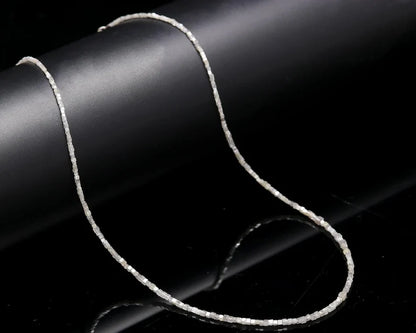 White Cube Diamond Bead 1.5 - 2.5 mm Natural Sparkling 16 Inches Necklace
