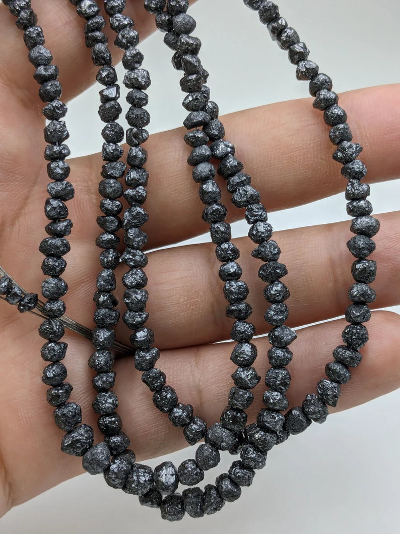 Black Diamond Uncut Bead AAA+ Best Quality Raw Rough Diamond Beads