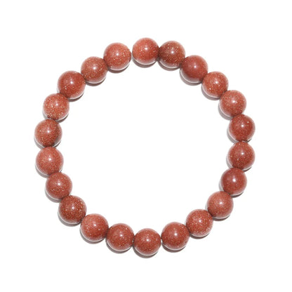 100% Natural Orange Sunstone 8 mm sunstone Crystal Round 7 Inches Bracelet