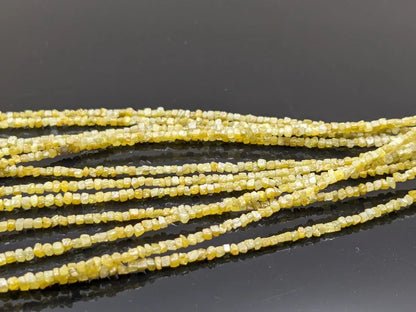 Yellow Uncut Diamond Cube Raw Rough Uncut Diamond Beads