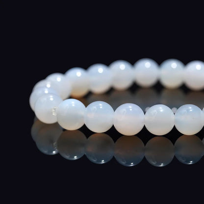 100% Natural Blue Lace Agate 8 mm Beaded Round 7 Inches Bracelet