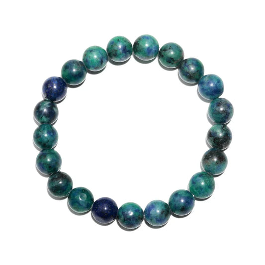 100 % Natural Azurite Bracelet Round 1 mm Beads 7 Inches Stretch Bracelet