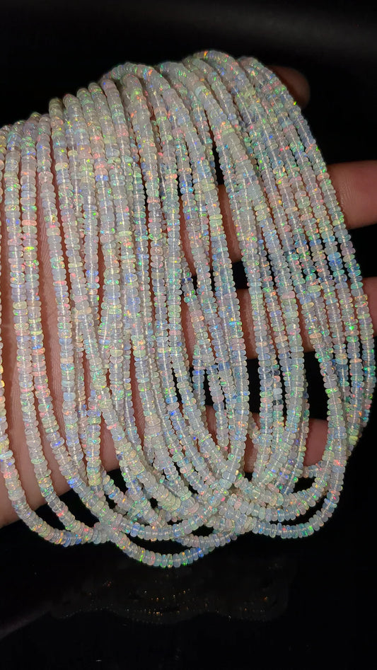 Ethiopian Opal Smooth Rondelle Beads Top Quality Ethiopia Opal Beads