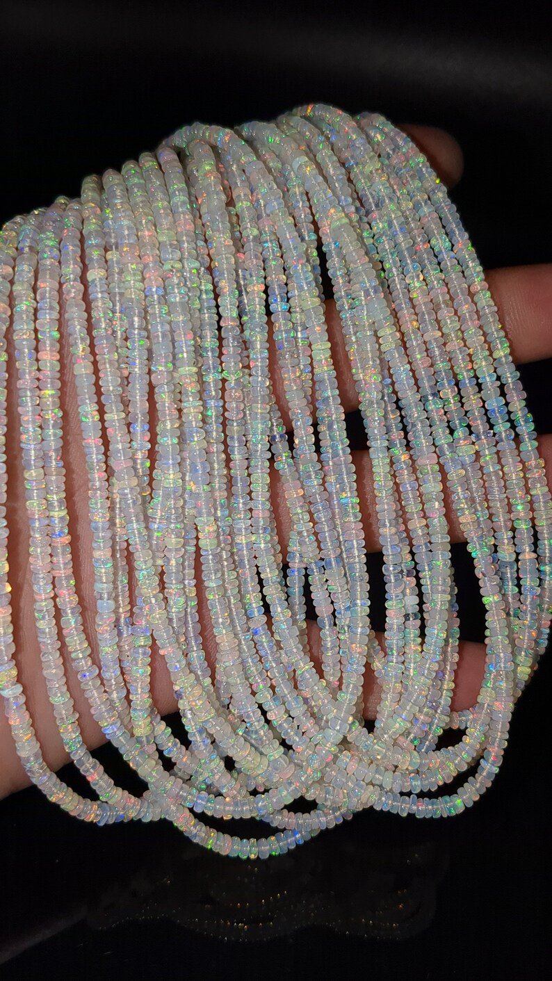 Ethiopian Opal Smooth Rondelle Beads Top Quality Ethiopia Opal Beads