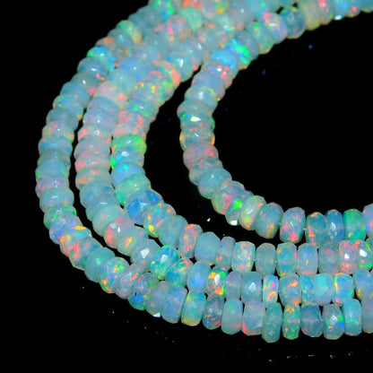 Ethiopian Opal Faceted Rondelle Bead 4 - 5 mm Ethiopia Opal Bead Faceted Bead