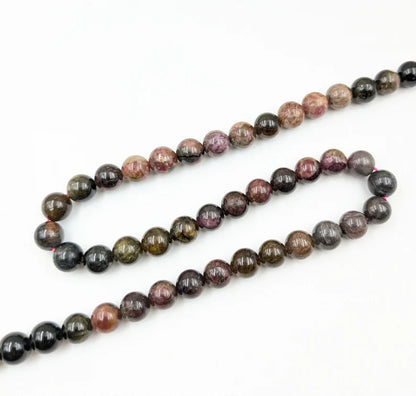 Multi Tourmaline Smooth Round Beads Multicolor 8 mm Smooth 15.5 Inches For Jewelry Making