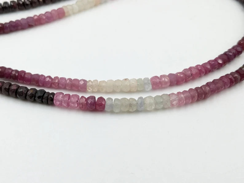 Natural Ruby Gemstone Beads 3.5 - 4.5 Ruby Shaded Faceted Rondelle Beads