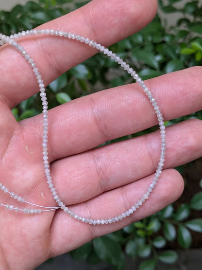 white diamond faceted rondelle bead 2.2 mm super rare white diamond beads